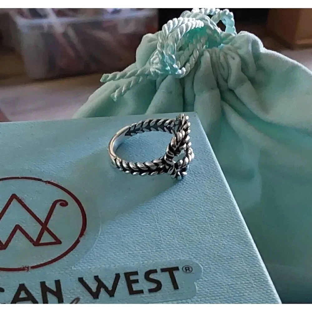 American West Jewelry Sterling Silver Lasso Love Knot Ring Sz 6